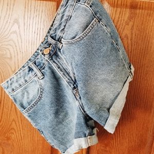 High waisted denim shorts